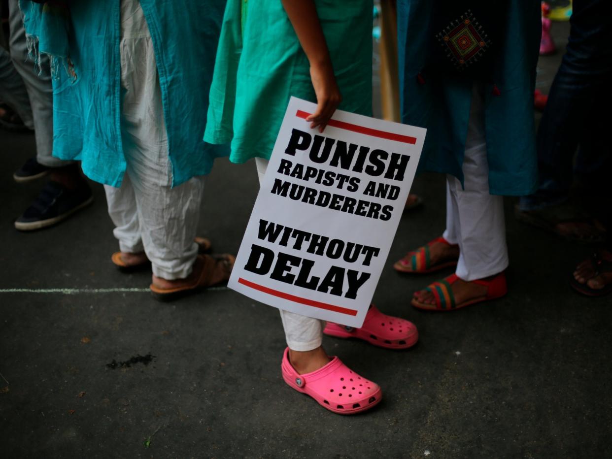 India's government responded to widespread outrage over incidents of violence against women and young girls by approving the death penalty for people convicted of raping children under the age of 12: AP