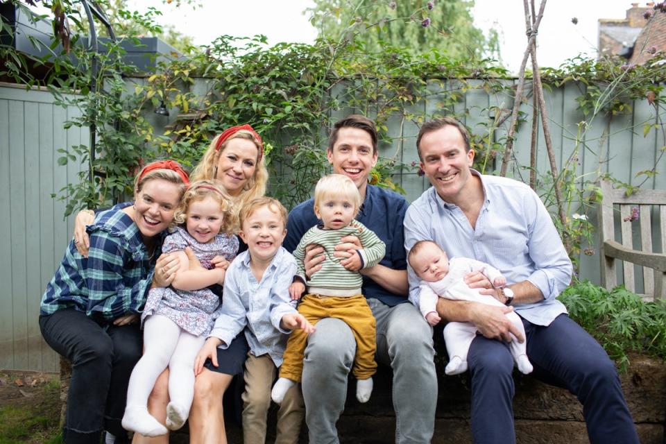 Lucy, Rachel, Will, Billy and their children soon dispensed with front-door formalities  (Emma Hook (emmahookphotography.co.uk))