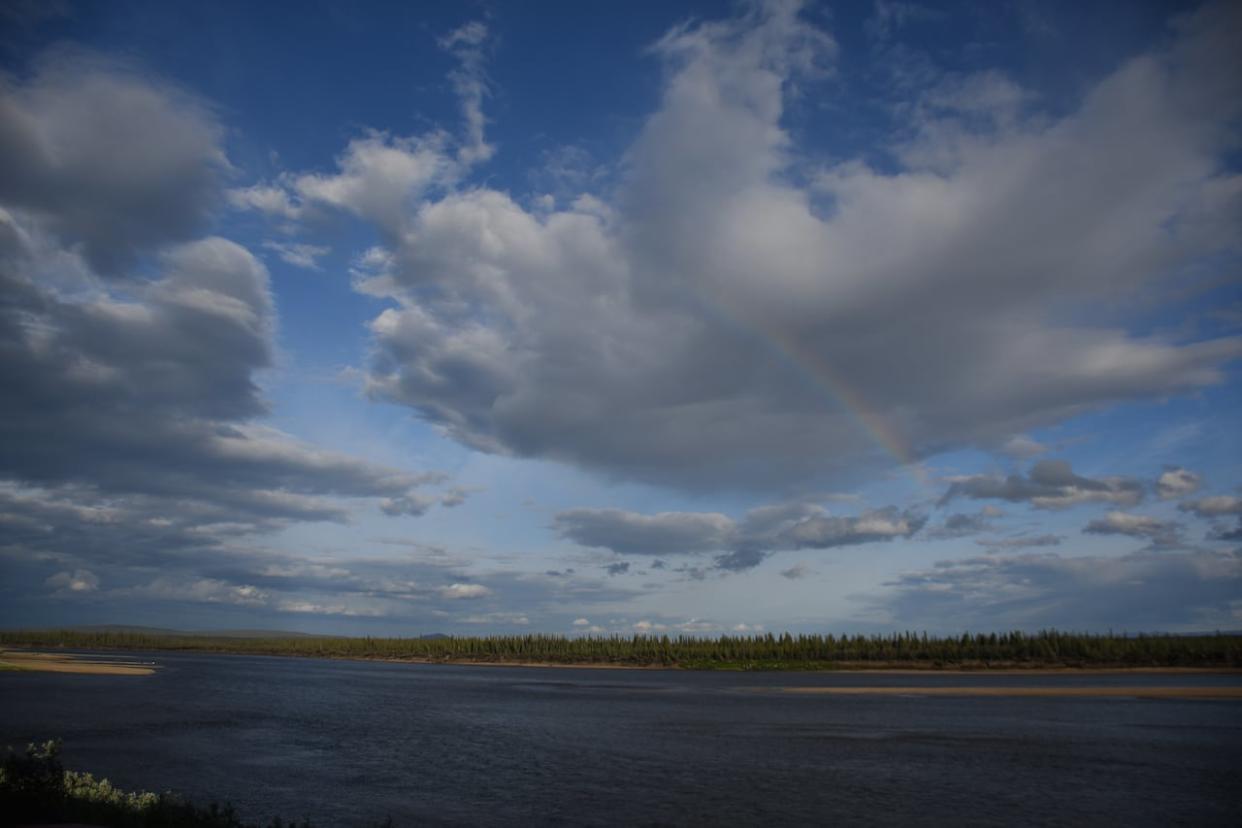 The Porcupine River at Old Crow, Yukon, in July 2022. (Jackie Hong/CBC  - image credit)