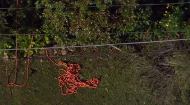 Rope left at the scene. Source: 7News