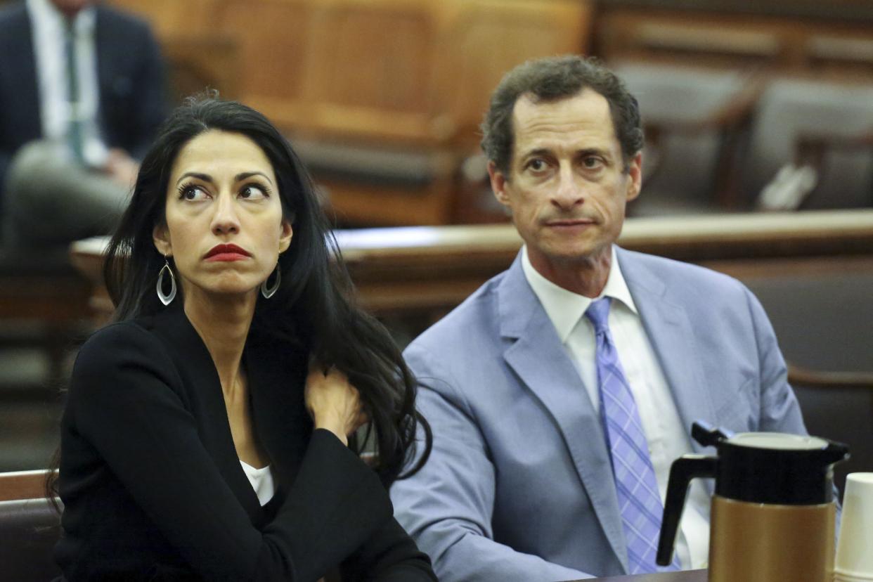 Huma Abedin (left) and Anthony Weiner (right)