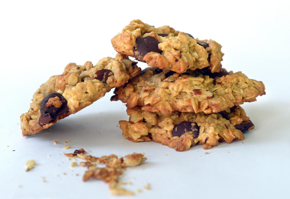 WASHINGTON, DC - OCTOBER 5: Oatmeal Chocolate Chip Almond cookies made with whole wheat pastry flour. (Photo by Toni L. Sandys/The Washington Post via Getty Images)