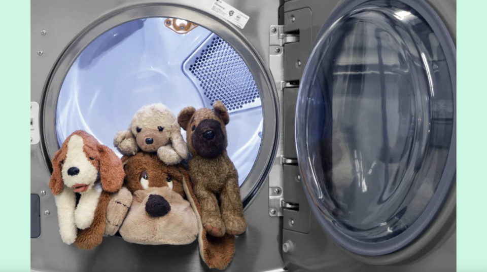 Most stuffed animals can take a trip through the gentle or delicate cycle on a cold water setting.