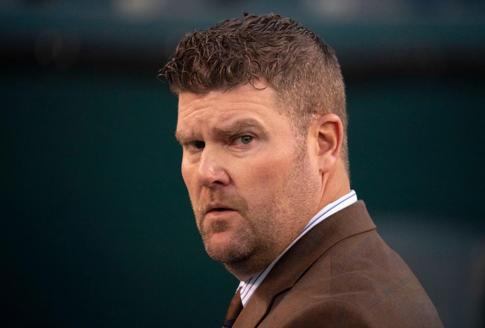 Tennessee Titans general manager Jon Robinson walks off the field after their 35 to 10 loss against the Philadelphia Eagles at Lincoln Financial Field Sunday, Dec. 4, 2022, in Philadelphia, Pa. 