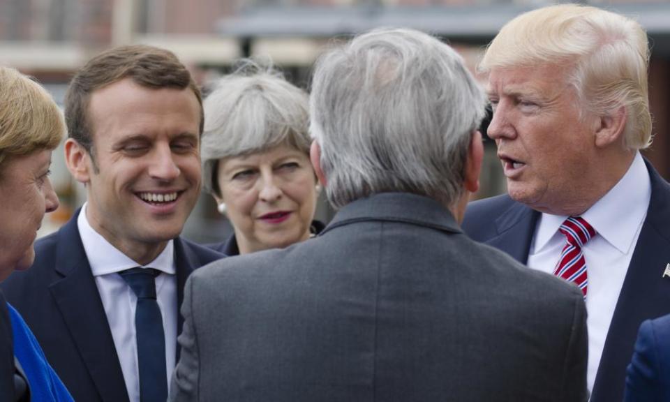 May, Merkel, Macron, Juncker and Trump