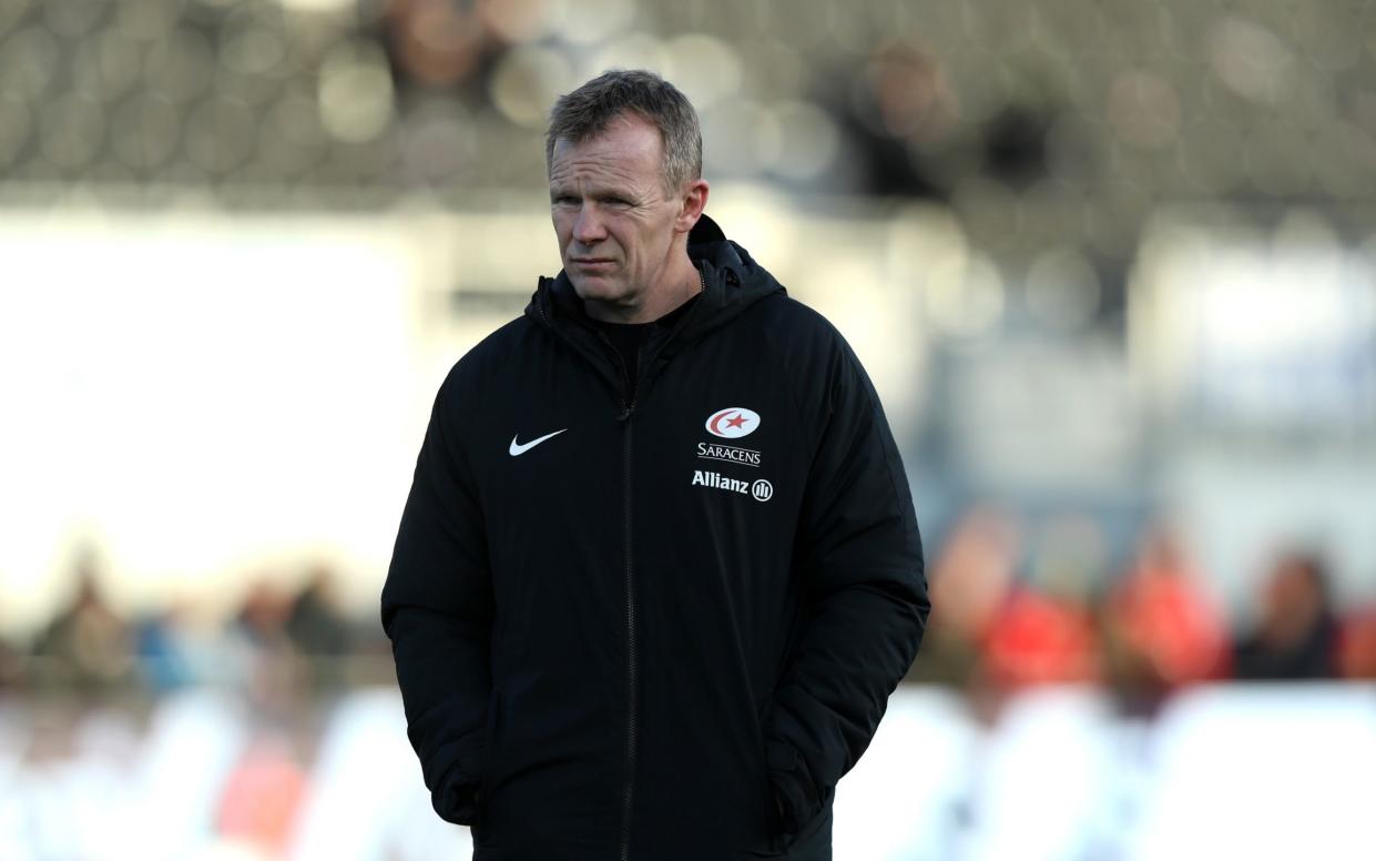 Mark McCall, the Saracens director of rugby looks on during the Heineken Champions Cup Round 4 match between Saracens and Munster Rugby at Allianz Park on December 14, 2019 in Barnet, England. - GETTY IMAGES