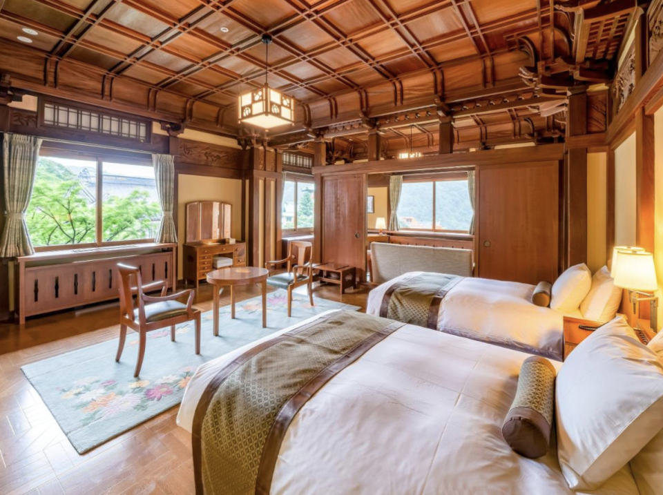 A twin-room at Fujiya Hotel, Hakone, Japan. (PHOTO: Booking.com)