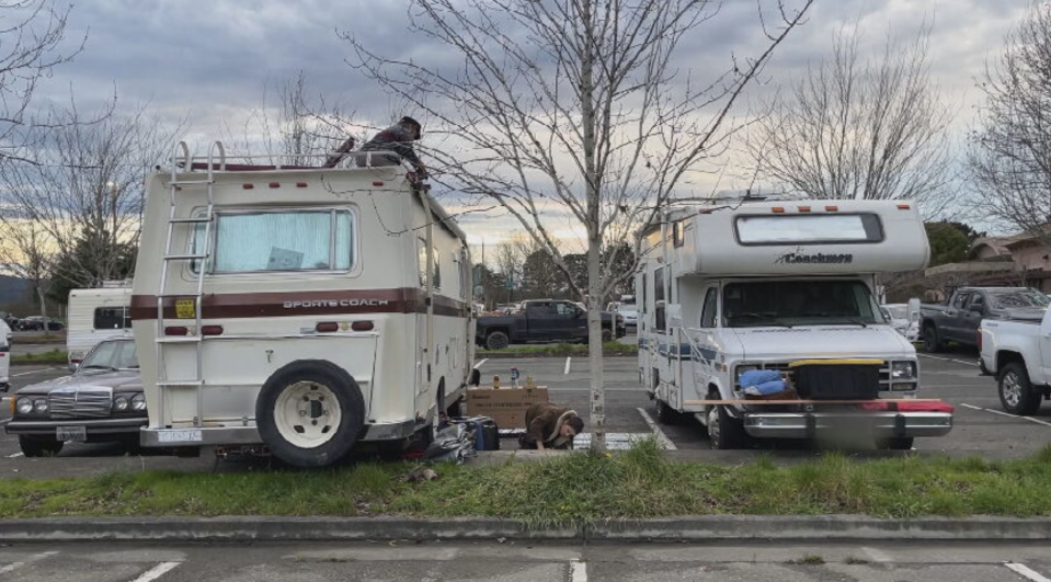 Some students at Cal Poly Humboldt live in RVs due to the cost of housing and education. / Credit: CBS News