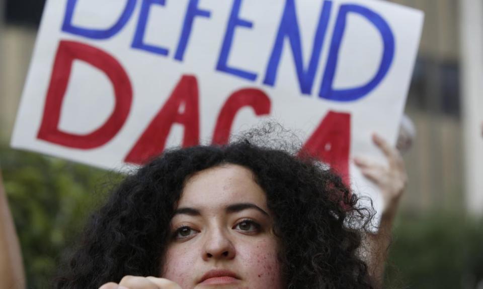 Loyola Marymount University student and ‘Dreamer’ Maria Carolina Gomez joins a rally in support of Deferred Action for Childhood Arrivals, also known as Daca. 