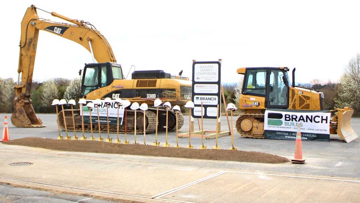 The shovels before the groundbreaking.