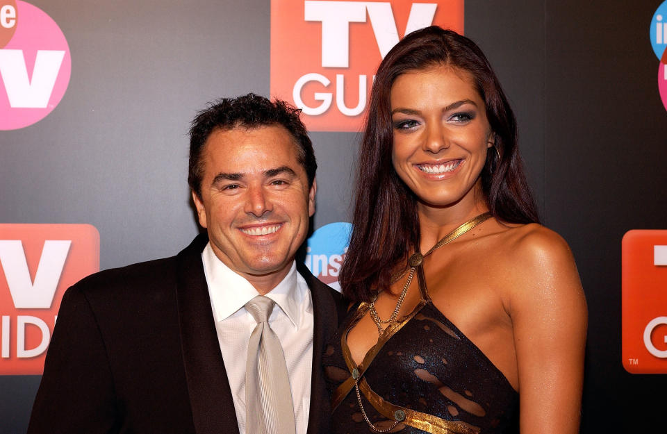 Christopher Knight and Adrianne Curry arrive at the TV Guide & Inside TV 2005 Emmy afterparty