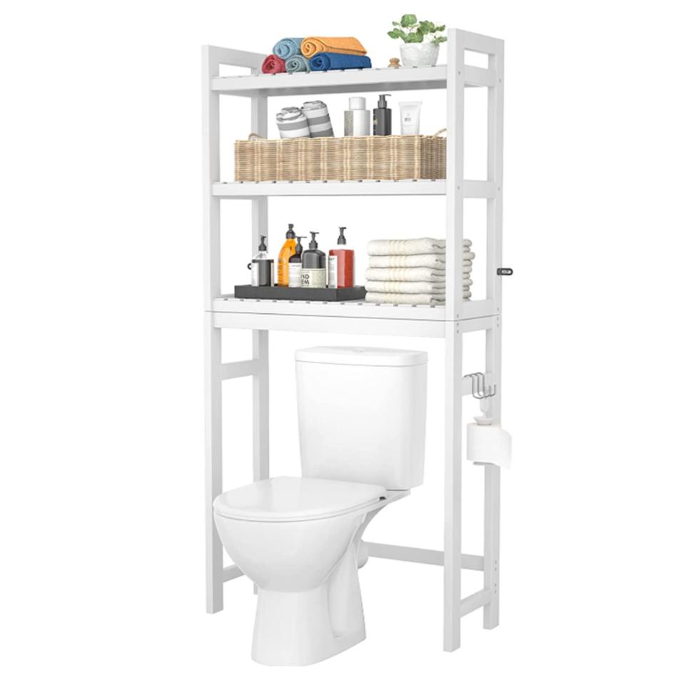 This bathroom rack is a great way to save space in your bathroom.