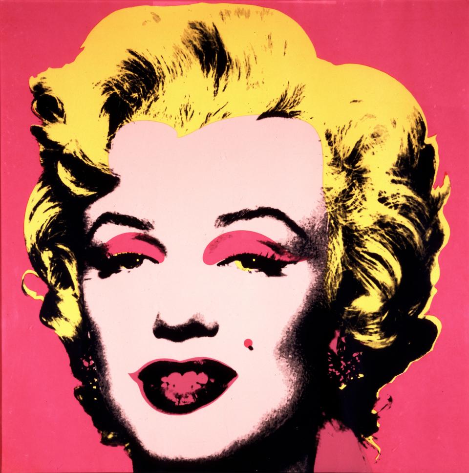 Marilyn Monroe (1967), by Andy Warhol. Screenprint, 36" x 35." Tito Spiga Bequest, 91.8.6. © 2023 The Andy Warhol Foundation for the Visual Arts, Inc. / Licensed by Artists Rights Society (ARS), New York. This iconic print is in the Guild Hall exhibition, which runs from Feb. 10 to April 2.