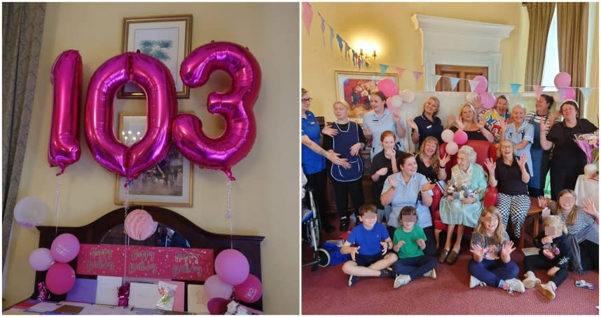 奧姆過103歲生日，收到千張卡片。（圖／翻攝Tunstall Hall Care Centre臉書，下同）