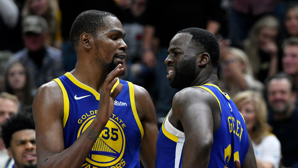 Durant’s feud with Green compounded the Warriors’ loss. Pic: Getty