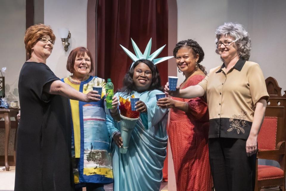 From left, Tina Turley, Louise Manos, Shenika Williams, Alisa Beckwith and Valerie Trull in Theatre Tuscaloosa's production of "The Hallelujah Girls," running May 26-June 4 in the Bean-Brown Theatre at Shelton State.