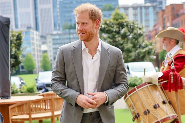 <p>Chris Jackson/Getty Images</p> Prince Harry attends an Invictus Games panel on May 7 in London