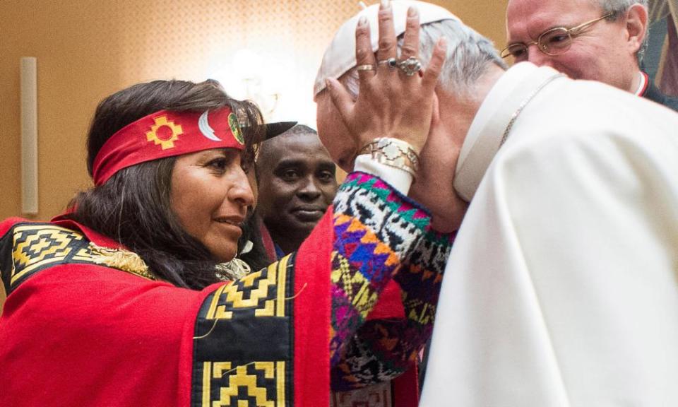 Pope Francis in Rome last week when he said indigenous peoples have the right to ‘prior and informed consent’ regarding their lands and territories.