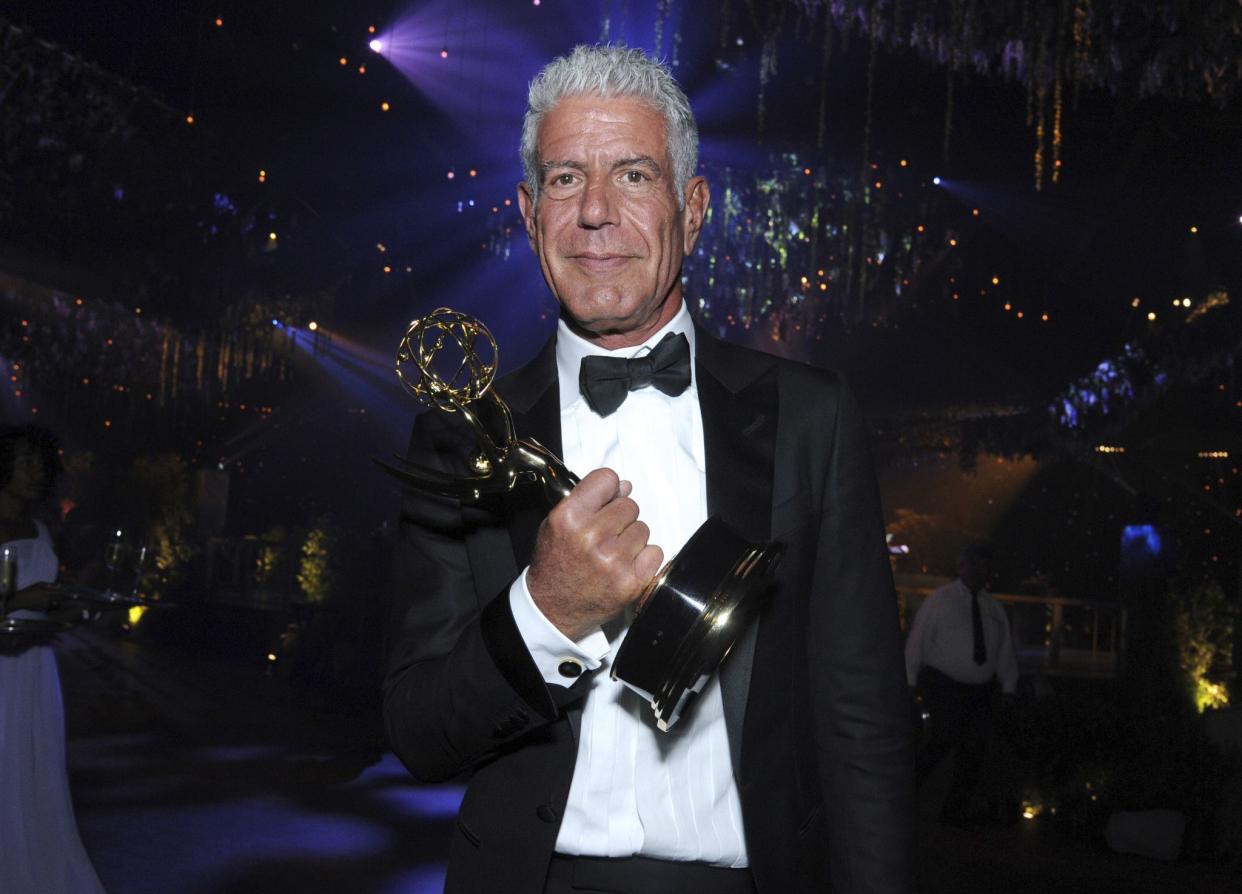 Anthony Bourdain took home a Creative Arts Emmy award for outstanding informational series or special for "Parts Unknown" in 2016.