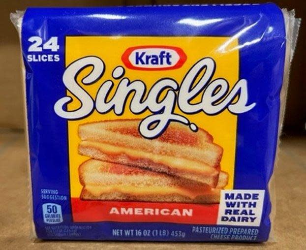A recall has been issued for 16-ounce Kraft Singles American Pasteurized Prepared Cheese products with a best-by date between Jan. 10, 2024, and Jan. 27, 2024. / Credit: Kraft Heinz