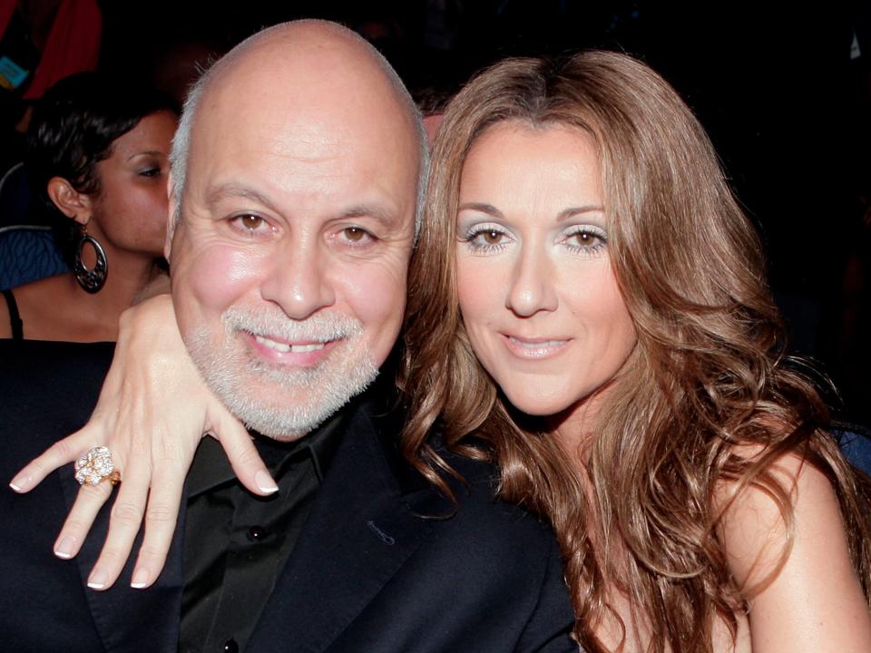Rene Angelil and Singer Celine Dion in the audience during the 2007 American Music Awards held at the Nokia Theatre L.A. LIVE on November 18, 2007 in Los Angeles, California