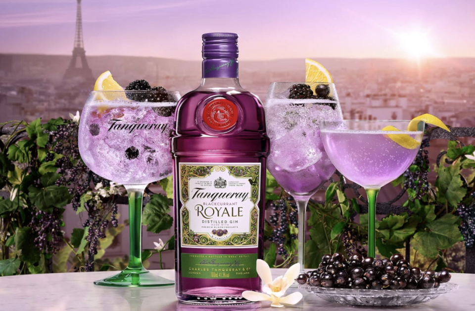 Tanqueray Blackcurrant Royale wird mit schwarzen Johannisbeeren aus Frankreich hergestellt. (Bild: Amazon)