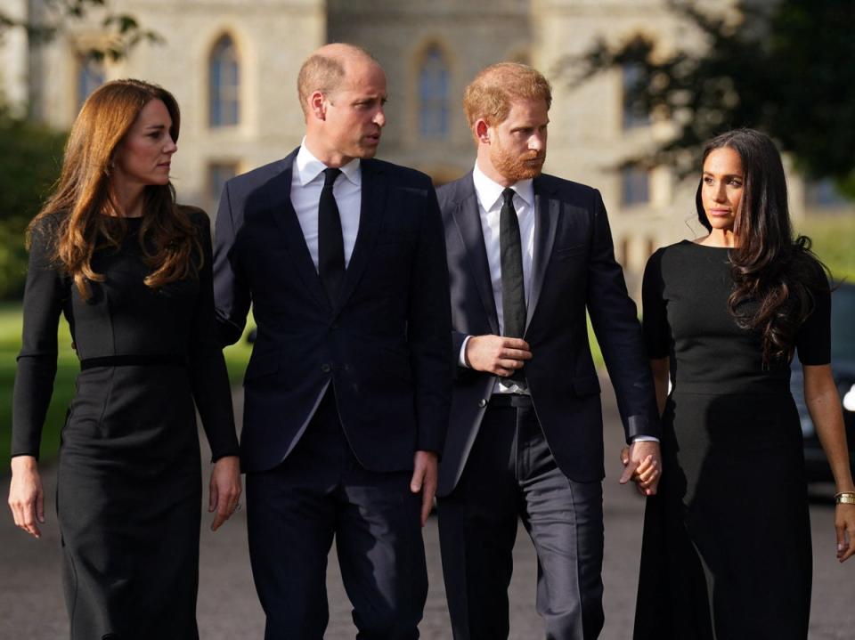 Harry’s book ‘Spare’ detailed fallings out between both Harry and William and Meghan and Kate (POOL/AFP via Getty)