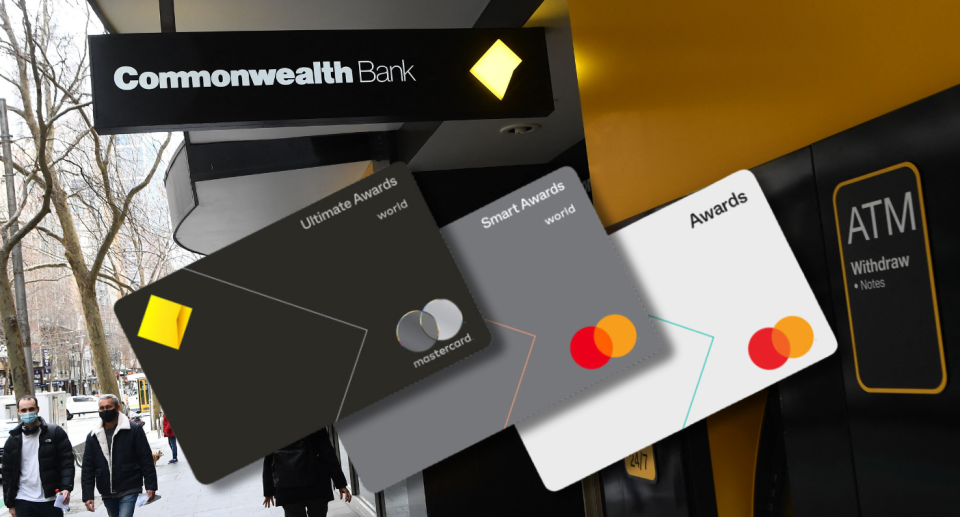 Commonwealth Bank branch with CBA cards