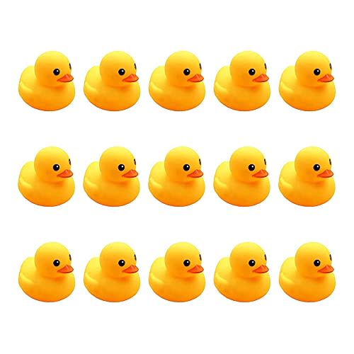 AHUA Bath Duck Toys 15PCS Mini Rubber Ducks Squeak and Float Ducks Baby Shower Toy for Toddlers Boys Girls (2.2’’)