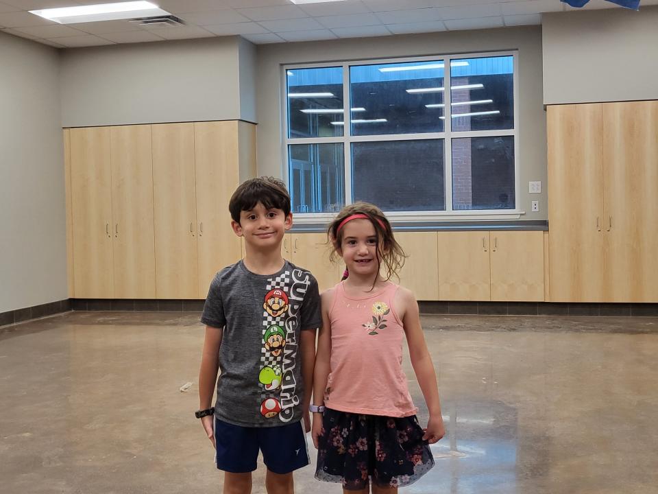 Joshua Crispino and his sister Emerson Crispino tour his new third-grade classroom Tuesday night, June 28, 2022, at Mulberry Elementary in Houma.