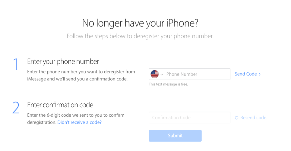 Apple deregister iMessage