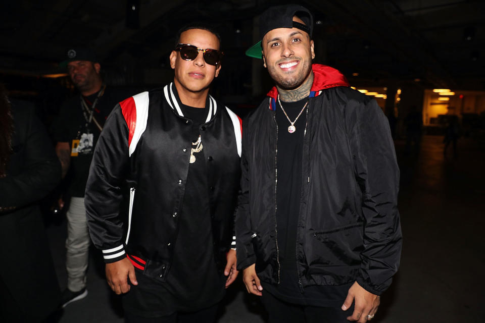 Daddy Yankee y Nicky Jam comenzaron sus carreras en paralelo y juntos formaron el grupo Los Cangris (Foto de Shareif Ziyadat/Getty Images).