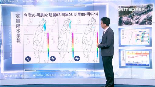 明天東半部地區及北部山區有飄雨的機會。