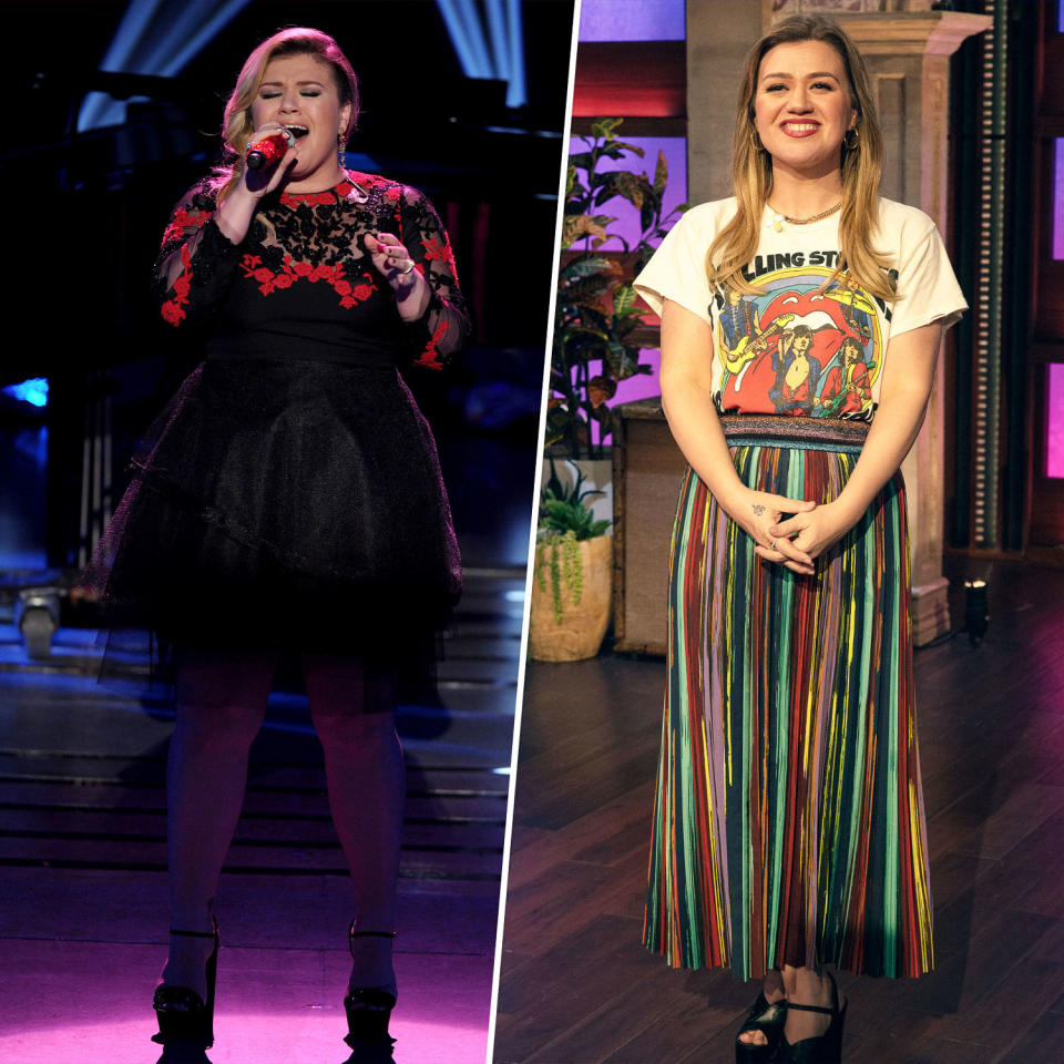 Kelly Clarkson in 2015 and Kelly Clarkson in 2023 (FOX Image Collection via Getty Images / Weiss Eubanks/NBCUniversal)