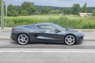 <p>On this C8 the removable targa panel has the body-color finish, but either a carbon-fiber finish or a transparent center section is available.</p>