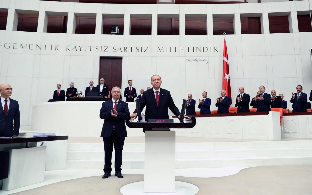 Mr Erdogan became the first executive president of Turkey - Anadolu