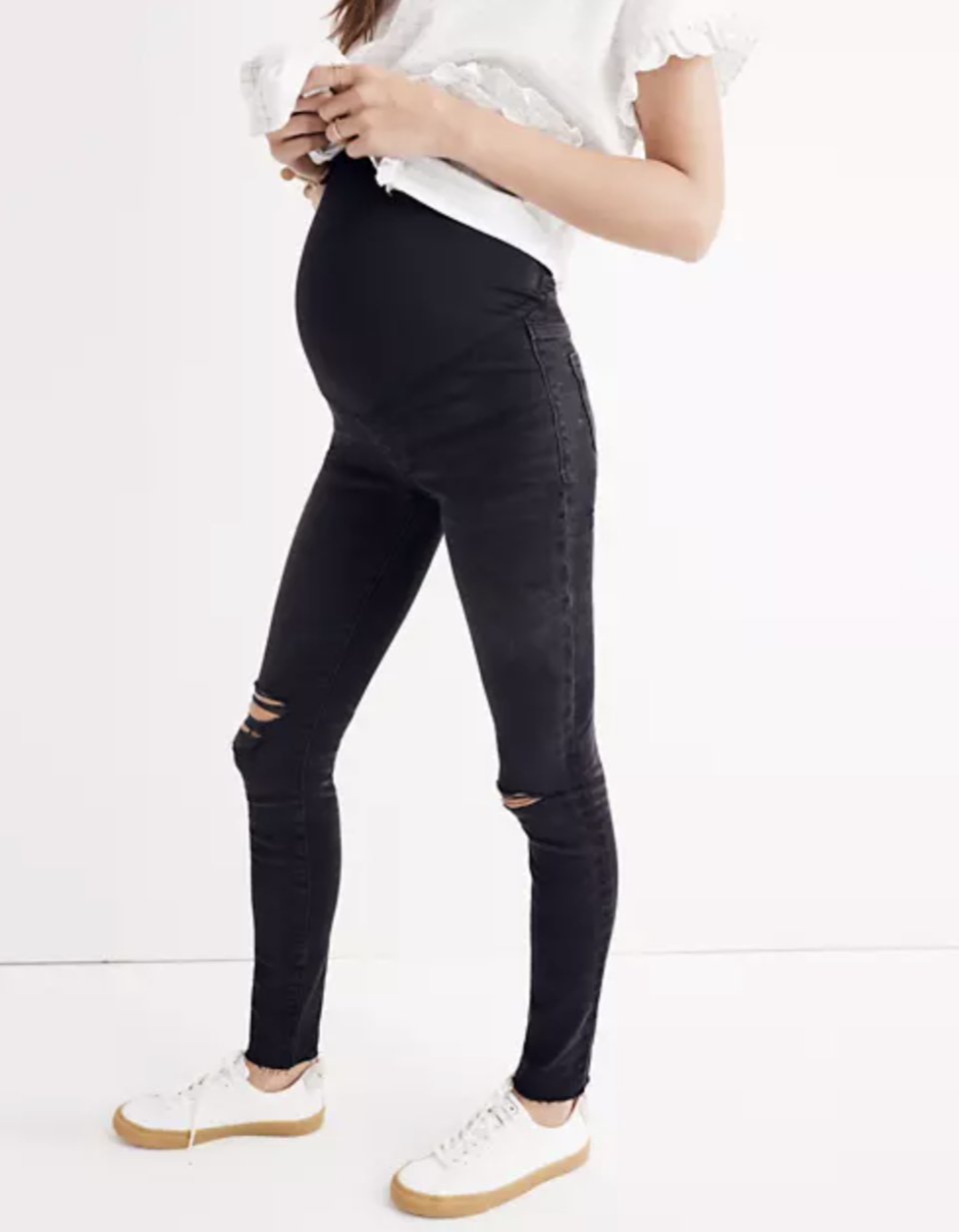 best-maternity-clothes-madewell-Maternity Over-the-Belly Skinny Jeans