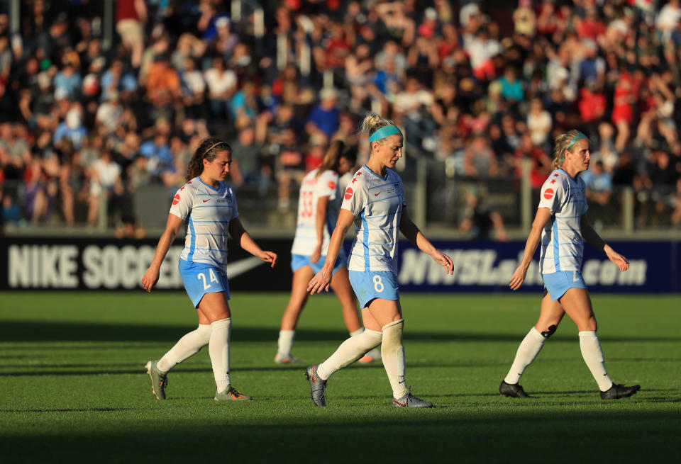 The NWSL and other women's leagues face challenges in dealing with the impact of the coronavirus pandemic. (Photo by Streeter Lecka/Getty Images)