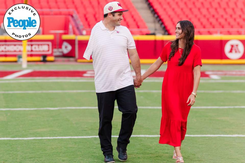 <p>Courtesy of Abby Lynne Photo</p> Porter and Carlie Ellett at Arrowhead Stadium, home of the Kansas City Chiefs.