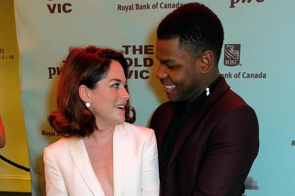 After-party: John Boyega with co-star Sarah Greene at the Old Vic: Dave Benett