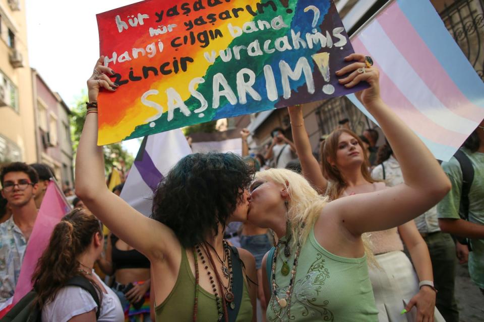 Turkey Pride March (Copyright 2022 The Associated Press. All rights reserved)