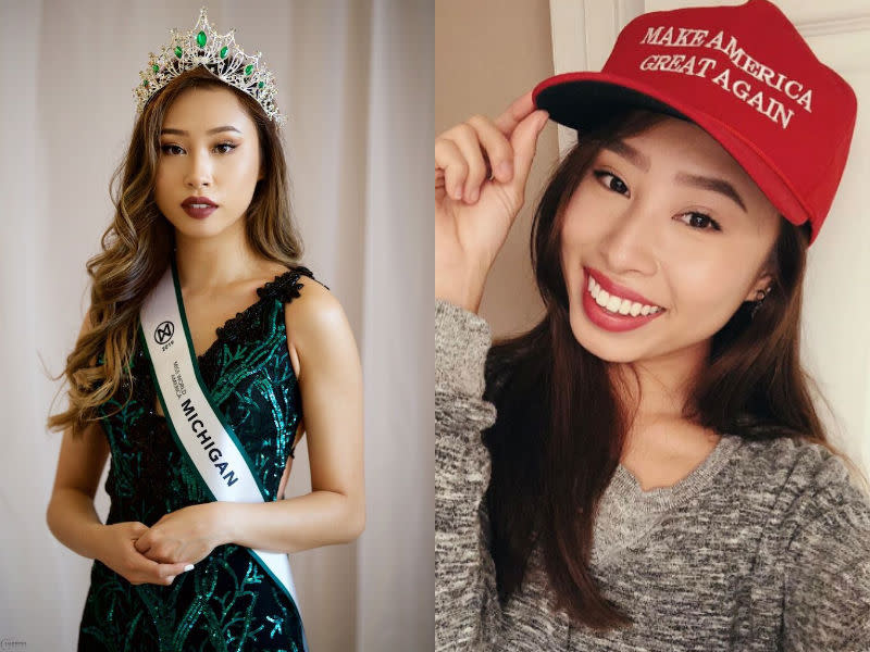 Kathy Zhu, 20, stripped of her Miss Michigan title over "racist" tweets. Others argue that it's because she is openly Republican. (Photo: Twitter)