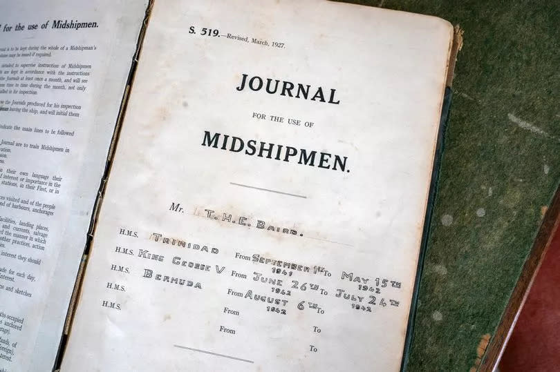 Pages of the World War II journal kept during the Arctic Convoys by Sir Tom