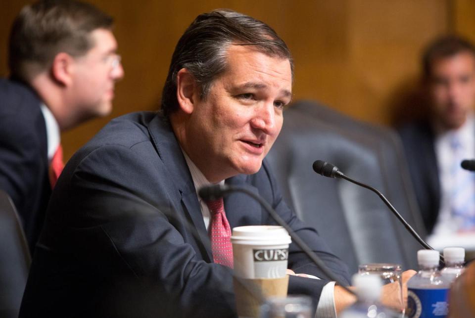 U.S. Senator Ted Cruz (R-TX) speaks during a U.S. Senate Judiciary Committee hearing to confirm five nominees to fill vacancies on federal courts in Texas, on Capitol Hill in Washington, D.C. September 7, 2016. The candidates were nominated earlier this year after being recommended by Senators Cornyn and Cruz to President Obama. (photo by Allison Shelley)