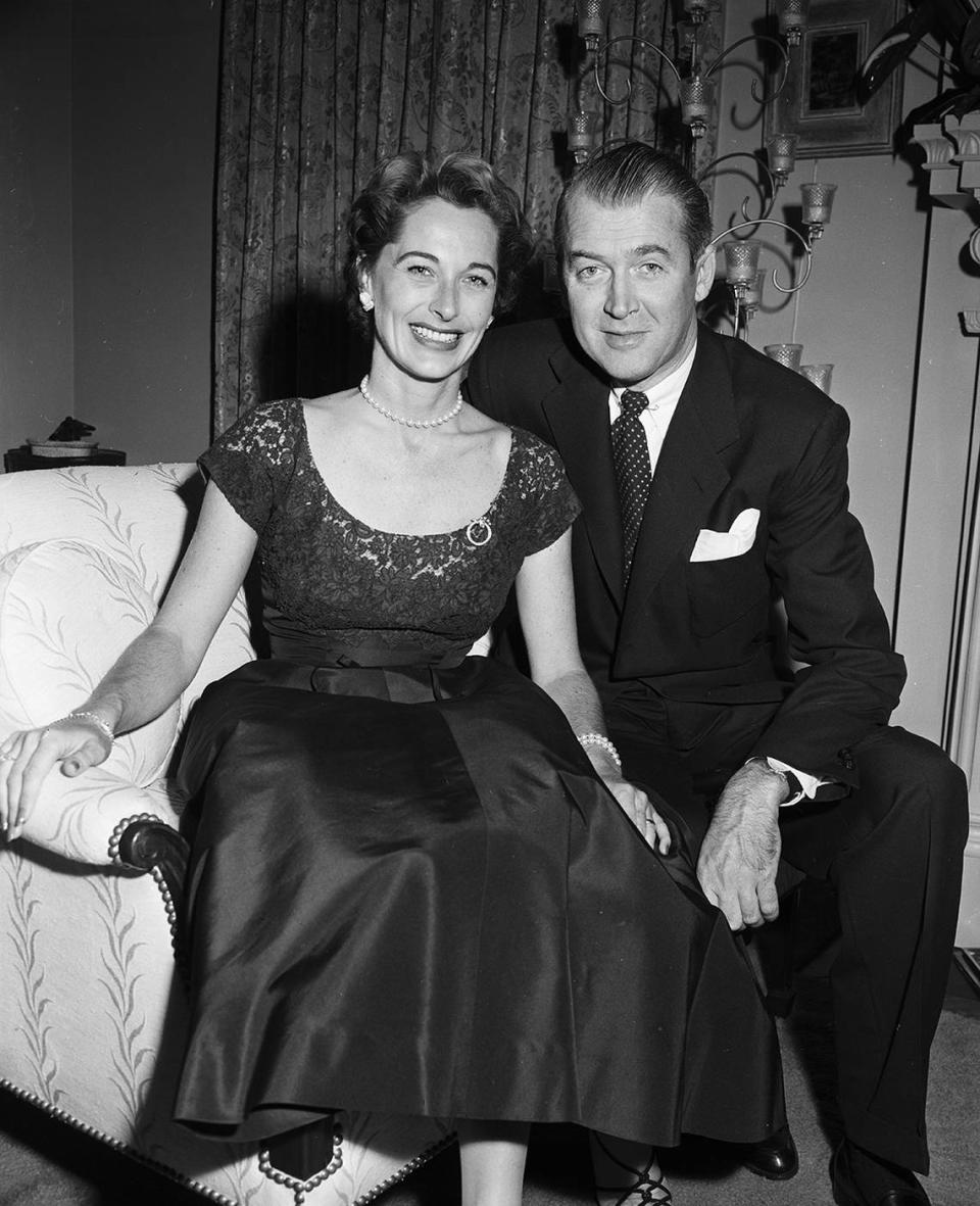 Nov. 10, 1953: Hollywood actor Jimmy Stewart and Mrs. Stewart attending the wedding of Mrs. Hohnson Ehrhart and William Mitsch in Fort Worth. Fort Worth Star-Telegram archives/UT Arlington Special Collections