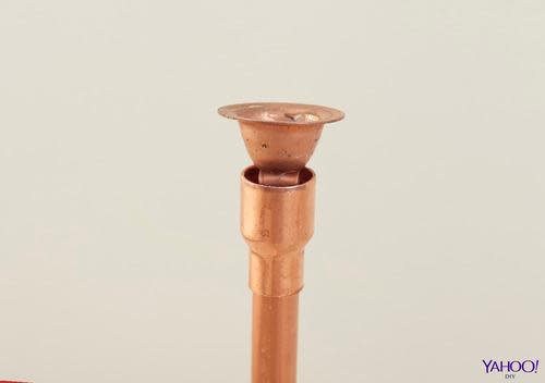 copper pipe candle holder