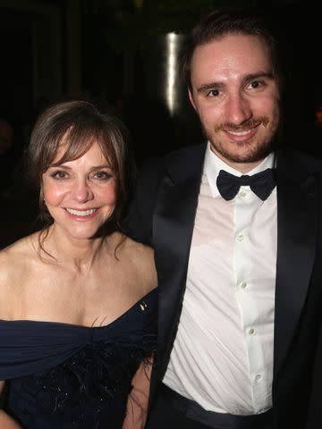 <p>Bruce Glikas/Bruce Glikas/Getty</p> Sally Field and her son Sam Greisman pose at the 2017 DKC/O&M Tony After Party on June 11, 2017 in New York City.