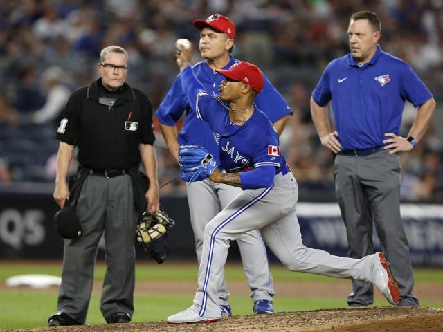 Blue Jays starter Marcus Stroman was one of several pitchers impacted by blister issues during the 2017 season. (AP)