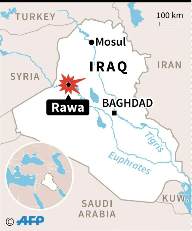 Map of Iraq locating Rawa