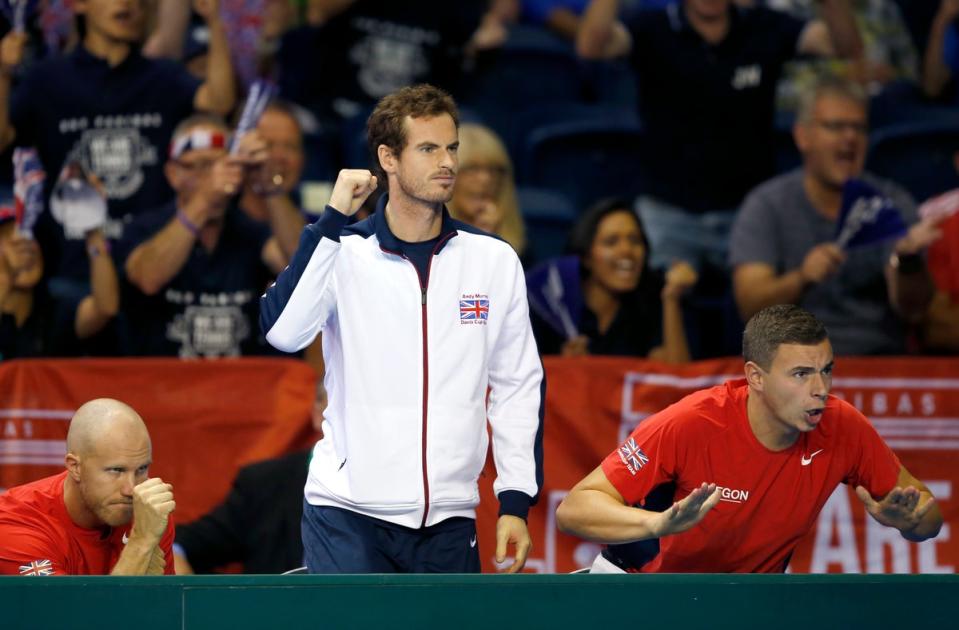 Andy Murray (centre) will be back in Davis Cup action for the first time since 2019 (Jane Barlow/PA) (PA Archive)